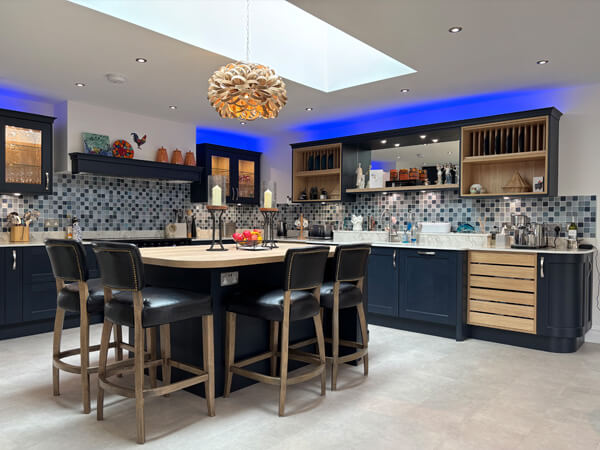 British shaker in navy blue